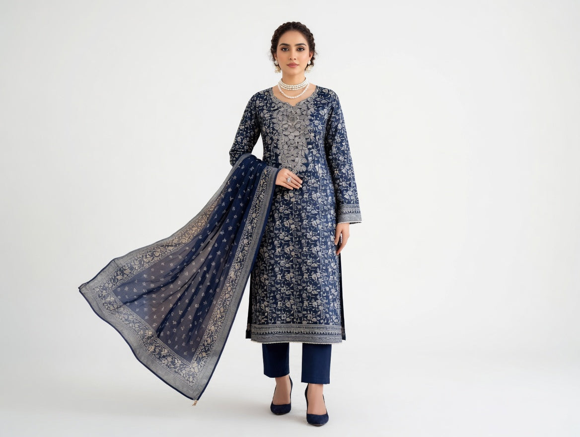 Luxury Lawn Suit for Women – Stylish Pakistani Wear Online (3 Piece)